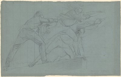 Studie for "The Defeat of the Floating Batteries at Gibraltar" av John Singleton Copley