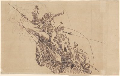 Studie for "The Defeat of the Floating Batteries at Gibraltar" av John Singleton Copley