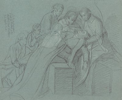 Studie for sentralgruppen i "Death of Earl of Chatham" av John Singleton Copley