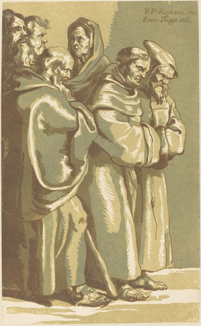 En gruppe munker og en kvinne av John Skippe after Sir Peter Paul Rubens