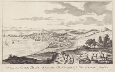 Et bilde av Dundee, Angus, Skottland tegnet i 1693 av John Slezer