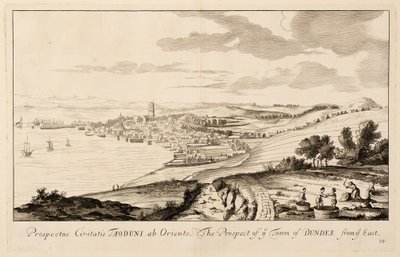 Utsikten til byen Dundee fra østen av John Slezer