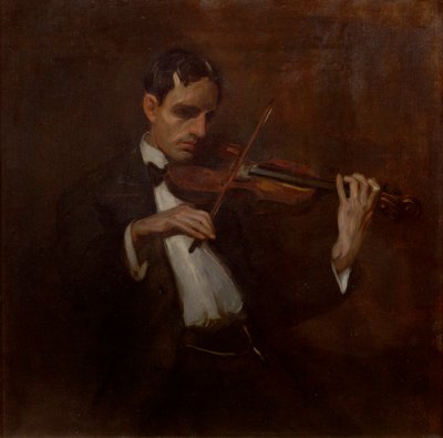 Fiolinist - Will Bradner (olje på lerret) av John French Sloan