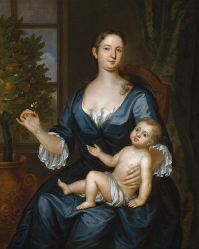 Fru Francis Brinley og hennes sønn Francis, 1729. av John Smibert