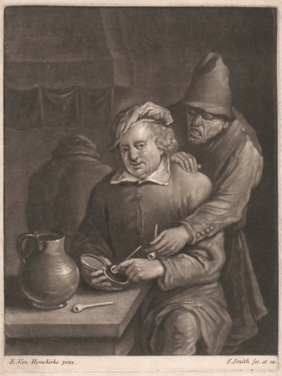 En røyker som sitter ved bordet av John Smith