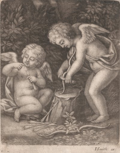 Cupids prøver ut en bue av John Smith