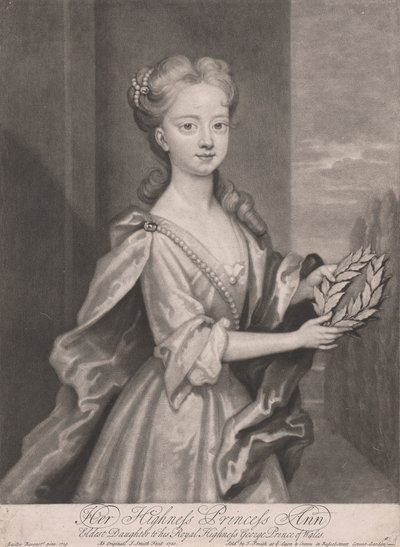Hennes høyhet prinsesse Ann, eldste datter til hans kongelige høyhet George prins av Wales, 1720 av John Smith