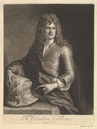 Portrett av Grinling Gibbons, 1690. av John Smith 2