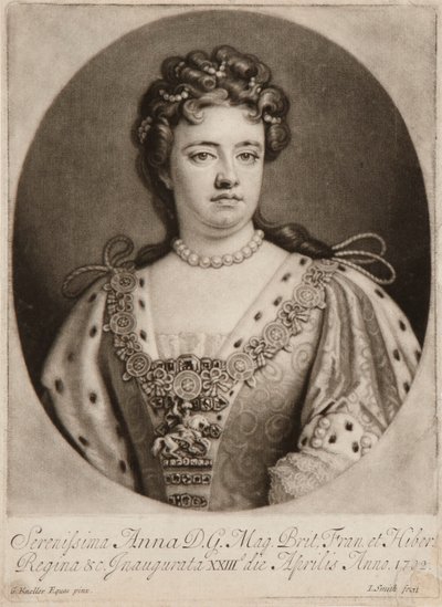 Queen Anne (mezzotint) av John Smith