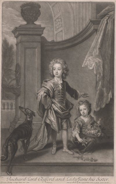 Richard, Lord Clifford (1695-1753) og hans søster, Lady Jane Boyle (d. 1780) av John Smith