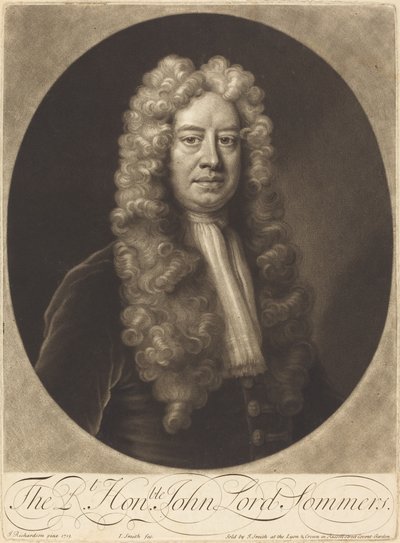 John Lord Sommers av John Smith after Jonathan Richardson, Sr.
