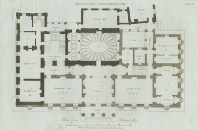 Chillington Hall: gravering av John Soane