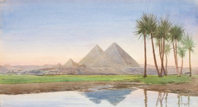 Pyramidene ved Gizah (2. studie), ca. 1907-10 av John Somerscales