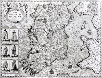 Kongeriket Irland, gravert av Jodocus Hondius (1563-1612), 