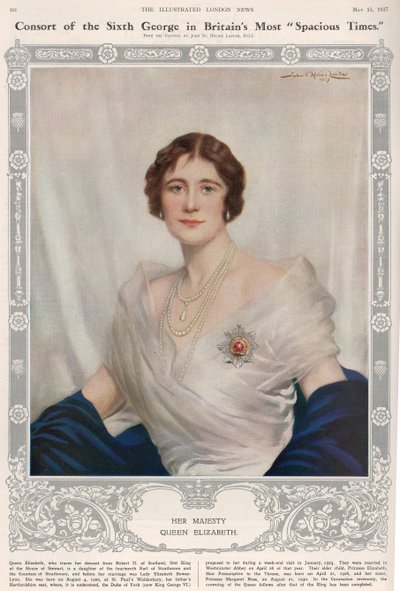 Portrett av dronning Elizabeth (1900-2002) fra 