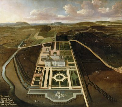 South Prospect of Hampton Court, Herefordshire, ca. 1705 av John Stevens