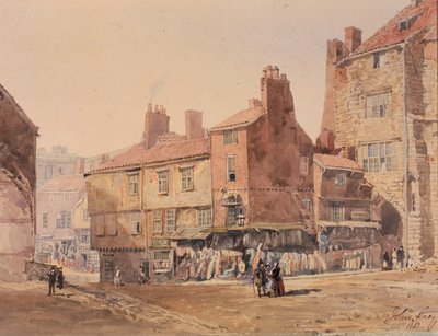 Hus, King Street, nær Black Gate (penn og blekk) av John Storey