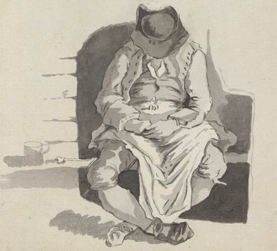 Studie av en mann som sover på en benk av John Taylor