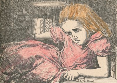 Alice, etter hvert som hun vokser seg større, 1889 av John Tenniel