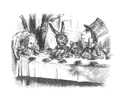 Alice på Mad Hatters teselskap, 1889 av John Tenniel