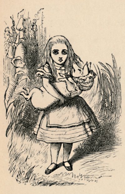 Alice holder en gris i armene, 1889 av John Tenniel