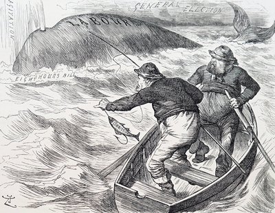 Tegneserie av John Tenniel, en engelsk illustratør, grafisk humorist og politisk tegneserieskaper. 1/1/1891 (gravering) av John Tenniel