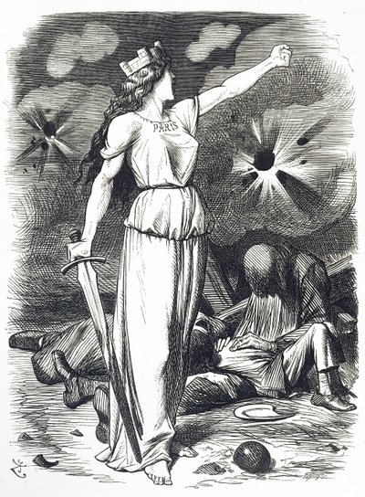 Tegneserie som kommenterer beleiringen av Paris, som fant sted under den fransk-prøyssiske krigen av John Tenniel