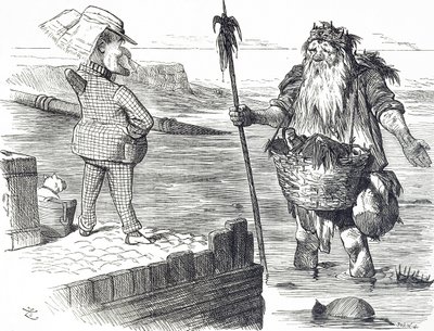 Tegneserie som kommenterer forurensningen av Themsen i London av John Tenniel