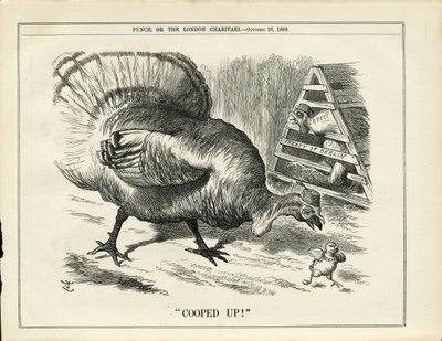 Illustrasjon av John Tenniel (1820-1914) i Punch av John Tenniel