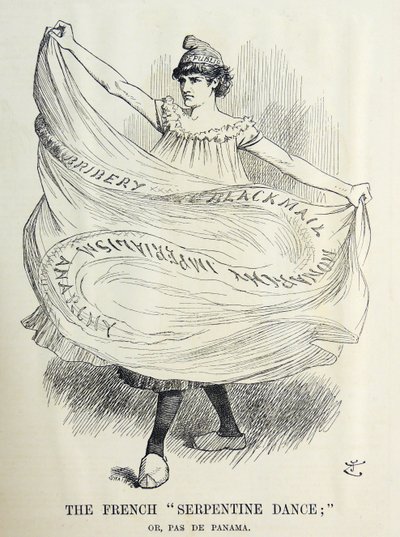 John Tenniel-tegneserie om de franske innspillene over byggingen av Panamakanalen. Fra 