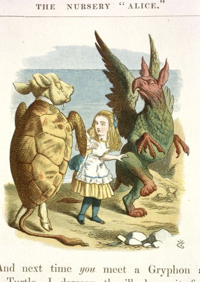 Mock Turtle og Gryphon av John Tenniel