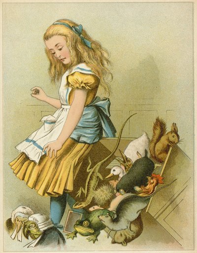 Hun veltet eventyrboksen fra Alice