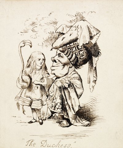 Hertuginnen, ca. 1865 (penn og brunt blekk) av John Tenniel