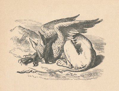 The Gryphon sover i solen, 1889 av John Tenniel