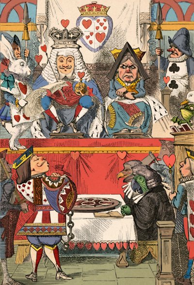 Kongen og dronningen av hjerter i retten, 1889 av John Tenniel
