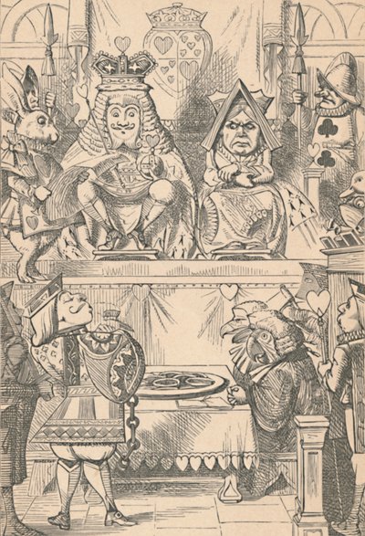 Kongen og dronningen av hjerter i retten, 1889 av John Tenniel