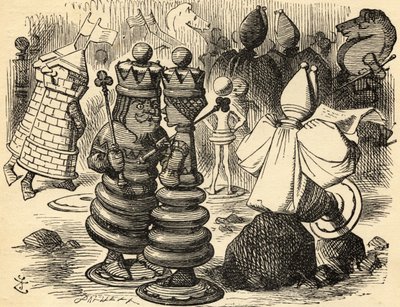 Den røde kongen og dronningen. Illustrasjon av Sir John Tenniel av John Tenniel