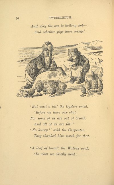 Hvalrossen og snekkeren med østers. av John Tenniel