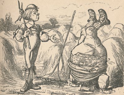 Ungdommen snakker med denne faren, som står i hånden, 1889 av John Tenniel
