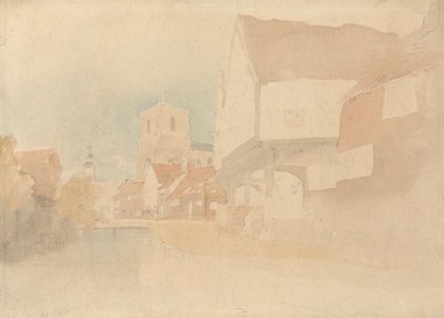 Utsikt over Waltham Abbey, Herts, Essex av John Thirtle