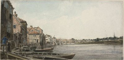 Utsikt over Wensum ved King Street, tatt fra Foundary Bridge av John Thirtle