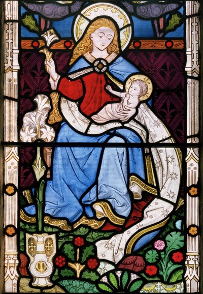 Madonna og barn, 1863 (farget glass) av John Thomas Grylls