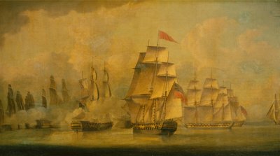 Slaget ved Malacca-stredet, 15. februar 1804 av John Thomas Serres