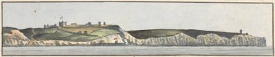 Dover Castle, North East, 1/2 North (en av fem tegninger på ett feste) av John Thomas Serres