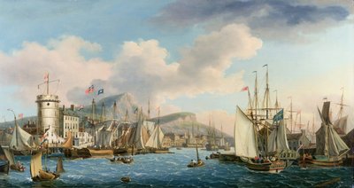 Leith havn, 1825 av John Thomas Serres