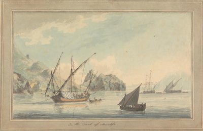 Frakt utenfor kysten ved Amalfi av John Thomas Serres