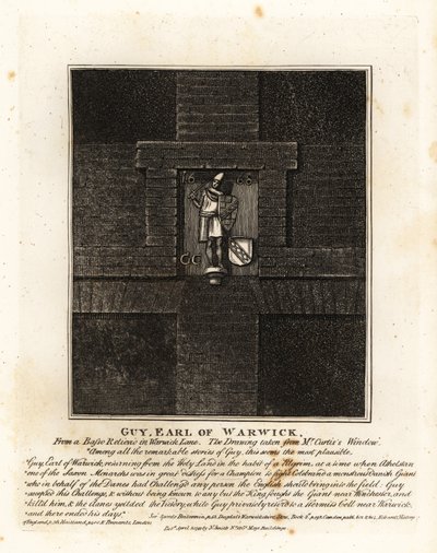 Guy, Earl of Warwick, fra en basso-relievio i Warwick Lane av John Thomas Smith