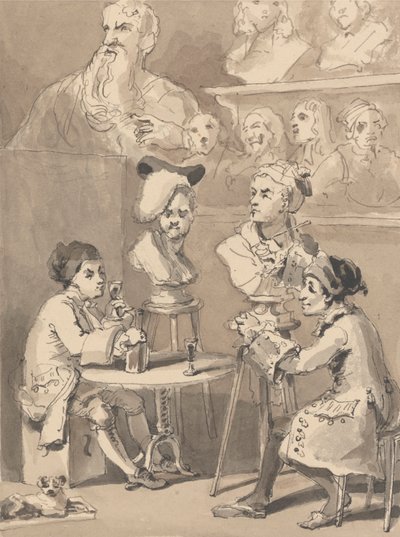 Hogarth sitter til Roubiliac for sin byste av John Thomas Smith