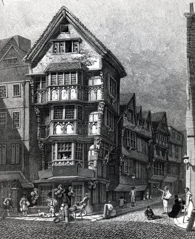 Houses Lately Standing on the West Corner of Chancery Lane, Fleet Street, utgitt i 1812 av John Thomas Smith