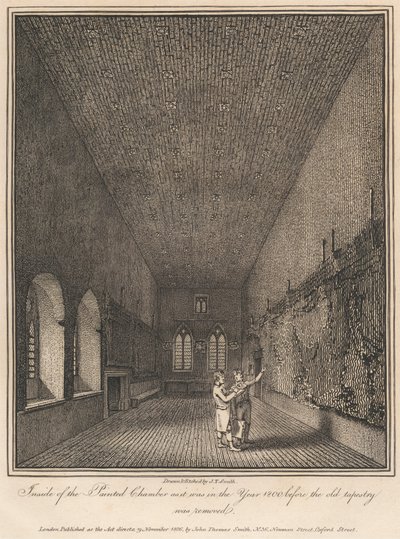 Inne i det malte kammeret slik det var i år 1800 før det gamle billedvev ble fjernet av John Thomas Smith